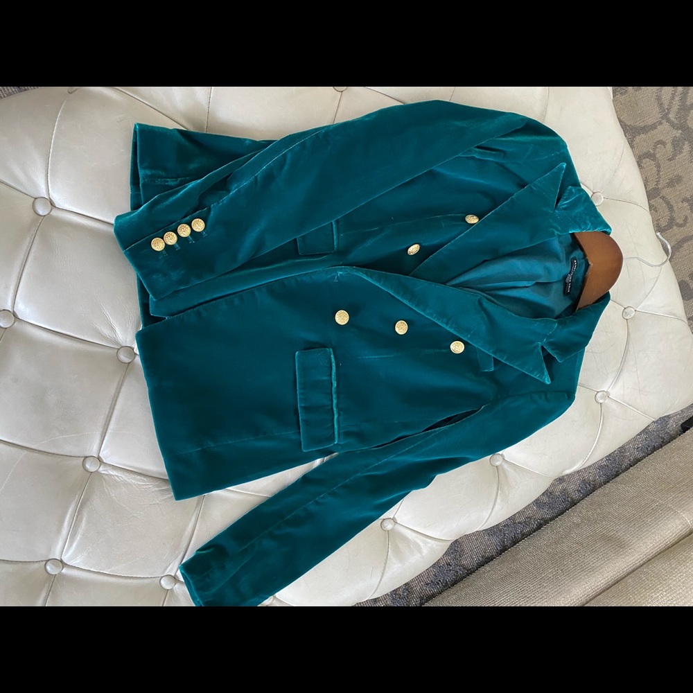 Generation Love Green Velvet Blazer